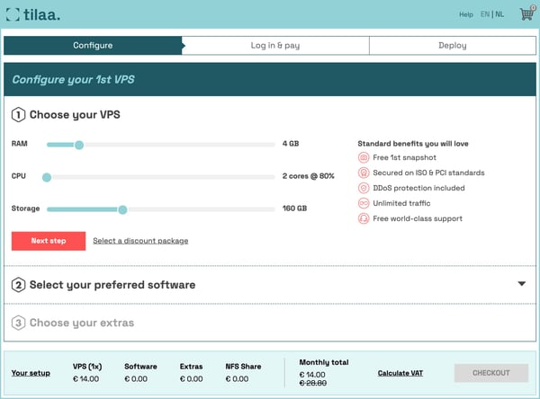 Tilaa Cloud Configurator